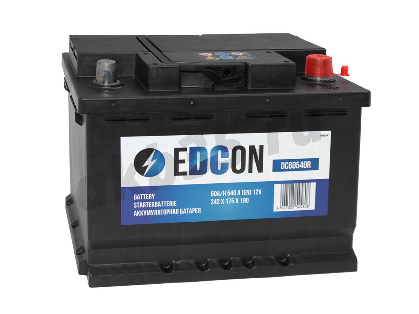 Изображение Аккумулятор EDCON 60 А/ч Обратный Низкий (DC60540R1) : №1