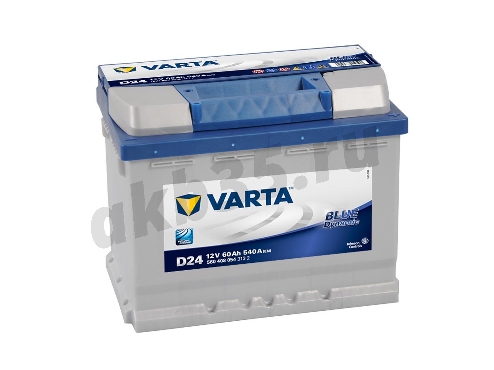 Изображение Аккумулятор VARTA 60 А/ч Обратный BLUE D24 (560 408 054) : №1