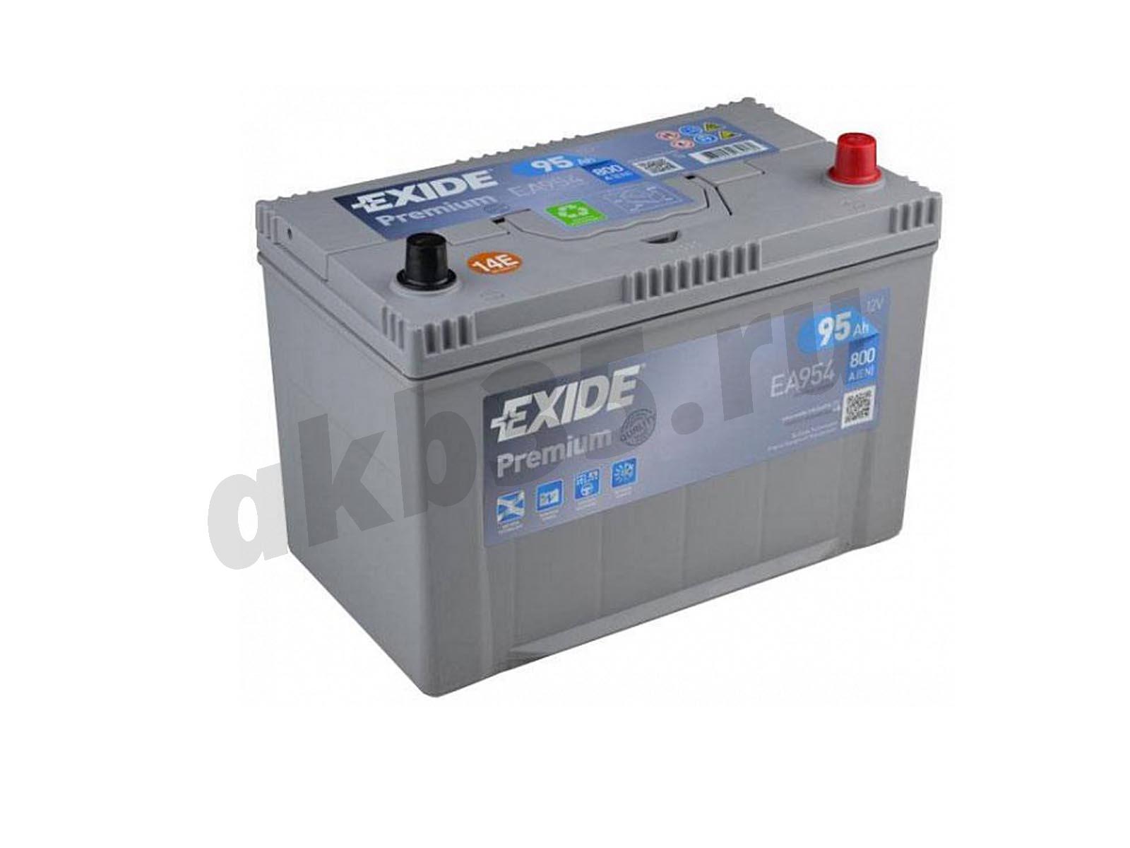 Изображение Аккумулятор EXIDE 95 А/ч Обратный Азия EA954 : №1