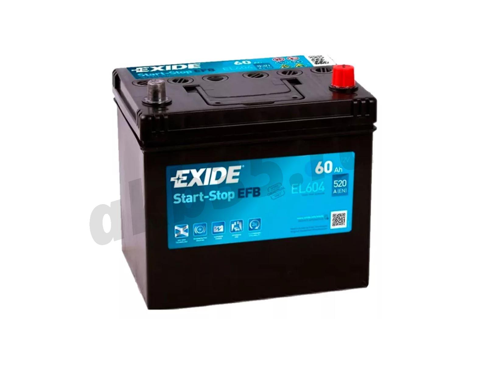 Изображение Аккумулятор EXIDE 60 А/ч Обратный EFB EL604 : №1