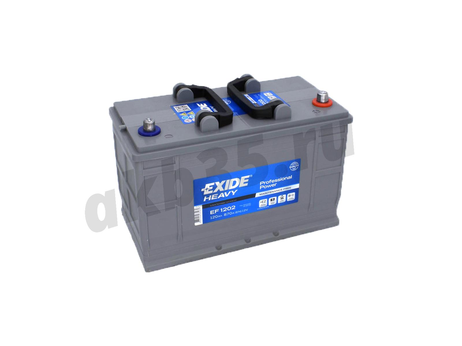 Изображение Аккумулятор EXIDE 120 А/ч Обратный Азия EF1202 : №1