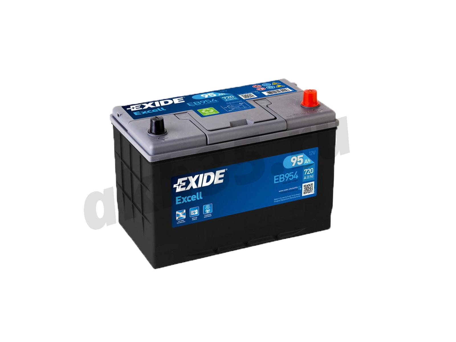 Изображение Аккумулятор EXIDE 95 А/ч Обратный Азия Excell EB954 : №2