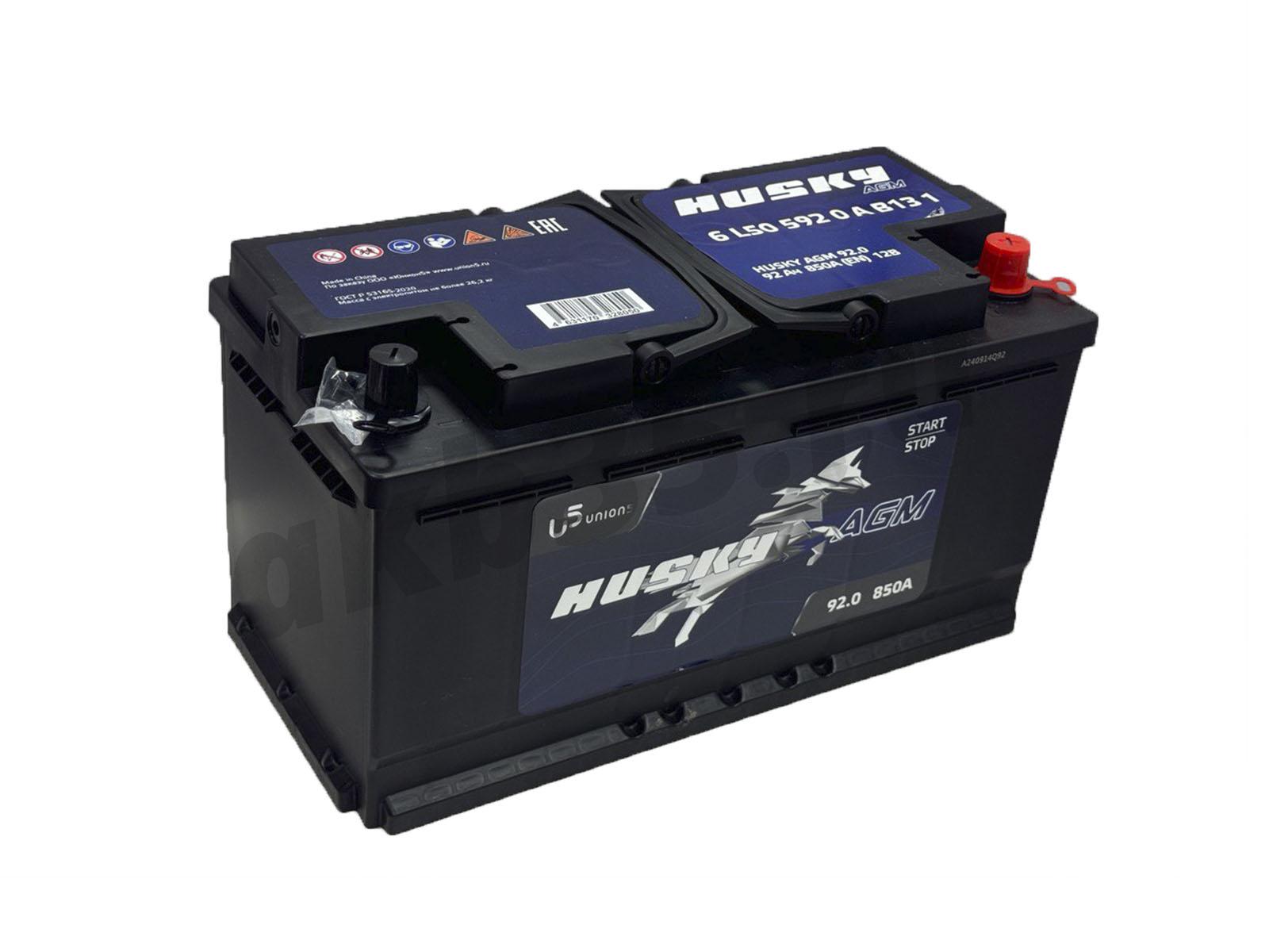 Изображение Аккумулятор HUSKY 92 А/ч Обратный AGM : №1