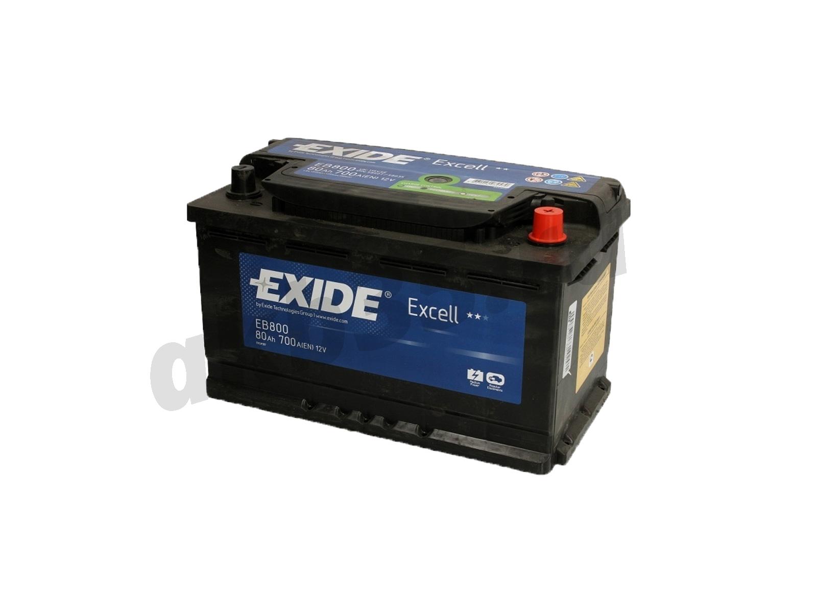 Изображение Аккумулятор EXIDE 80 А/ч Обратный Excell EB800 : №1