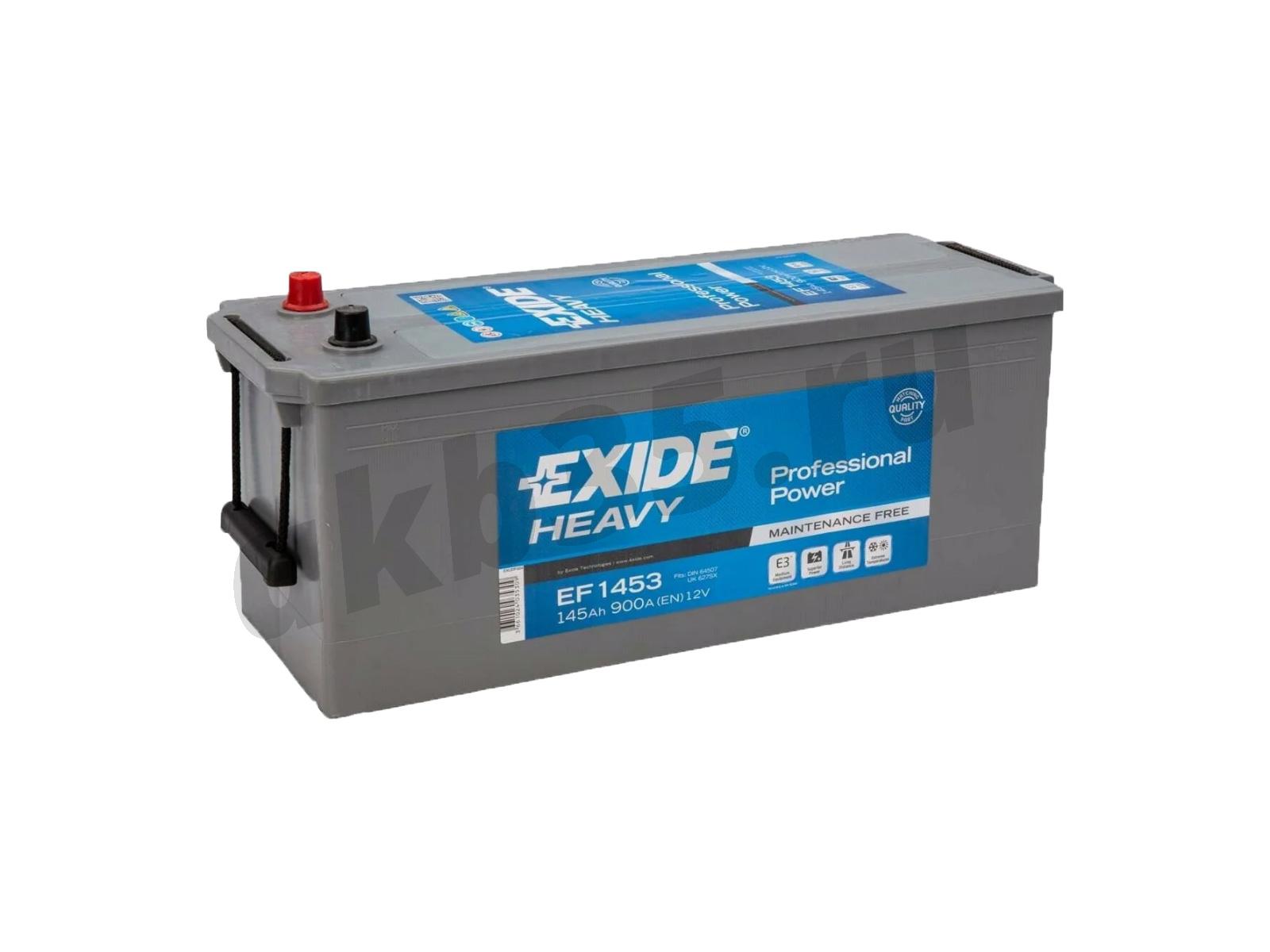 Изображение Аккумулятор EXIDE 145 А/ч Евро полярность EF1453 : №1